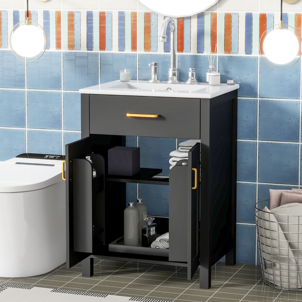 Streamdale 24" Bathroom Vanity Combo with Ceramic Sink
