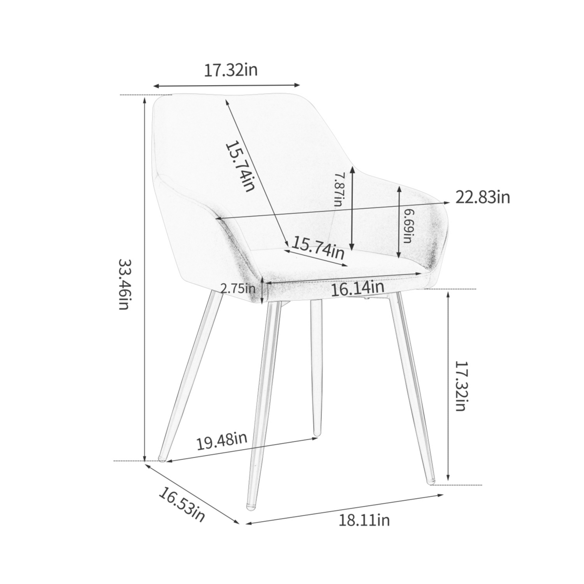 Streamdale Furniture Leisure Modern Living Dining Room Accent Arm Chairs Club Guest with strong black metal Legs, Set of 2, Teddy fabric beige