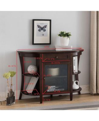 Kings Brand Walnut Finish Wood Entryway Console Sofa Storage Buffet Table