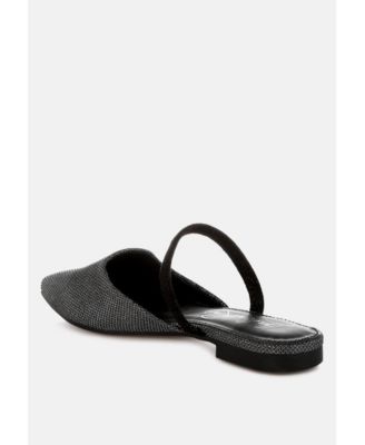 Twiggy Glitter Faux Leather Flat Mules