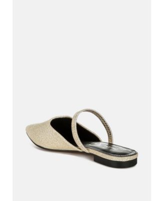 Twiggy Glitter Faux Leather Flat Mules