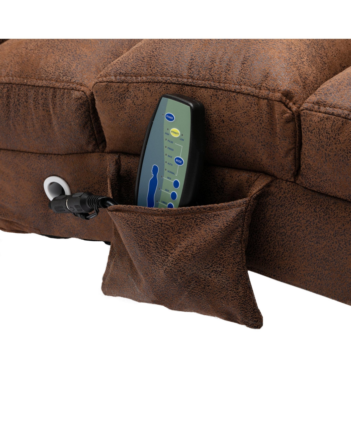 Streamdale Furniture Linen Massage Chaise Lounge Indoor with Remote Control, Ergonomic Electric Massage Long Lounger with 5 Modes for Office, Living R