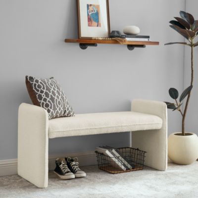 Streamdale Furniture Bedroom storage stool, linen fabric storage stool ...