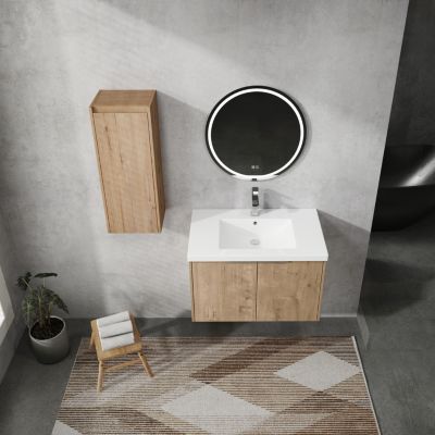 30" Wall-Mounted Vanity w/ Sink and Cabinet