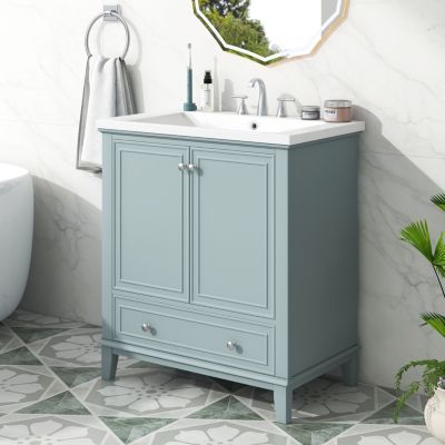 30" Bathroom Vanity Combo Sink, Cabinet, Doors, Drawer