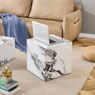 Modern Cube Coffee Table with Stylish Texture