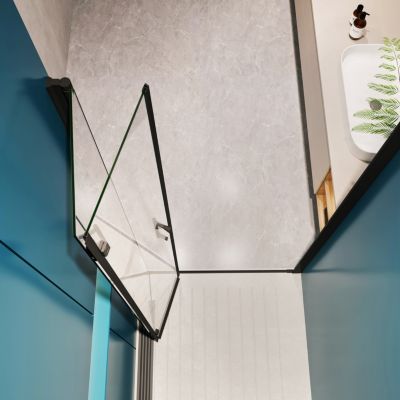 1 3/8" adjustment, universal pivot shower door, with 1/4" tempered glass