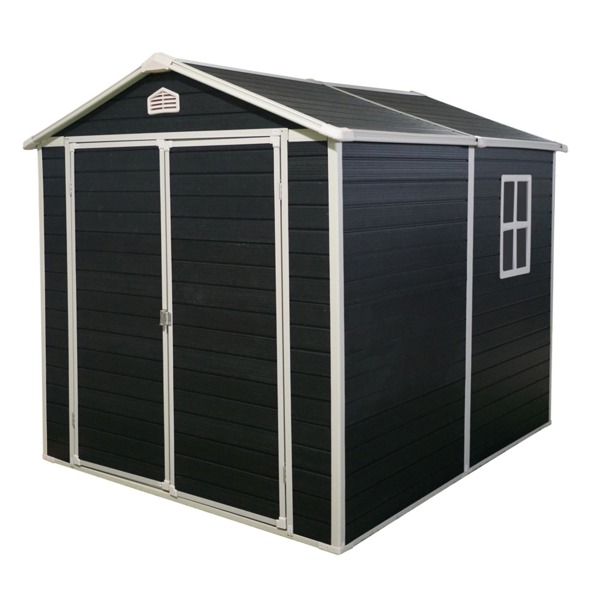 6x8ft Resin Outdoor Storage Shed Kit-Perfect to Store Patio Furniture, Black