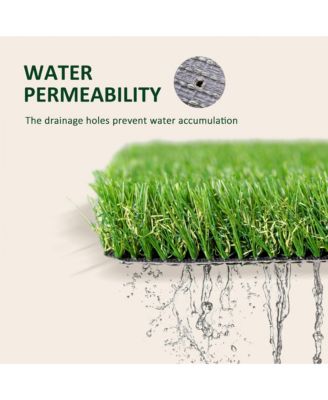 10' x 3' Artificial Turf Grass with Simulated Look & Feel UV Protection, & Drain Holes for Rain, 1.25" Height
