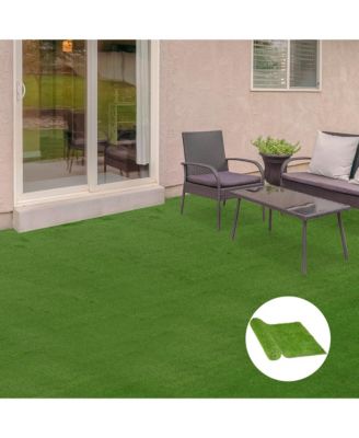 10' x 3' Artificial Turf Grass with Simulated Look & Feel UV Protection, & Drain Holes for Rain, 1.25" Height