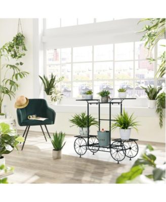 Garden Wrought Iron Plant Stand 6 Tiers Flower Pots Display Rack Home Garden Decor