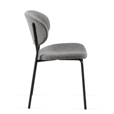 Grey Boucle Dining Chairs (Set of 2)