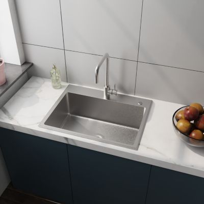 24" Stainless Steel Sink with Faucet & Drain