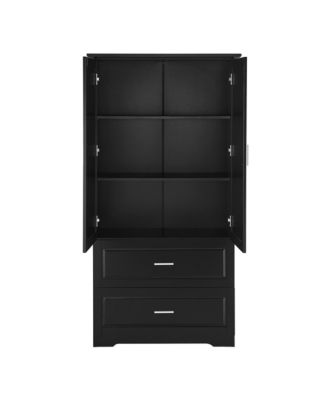 Streamdale Modern Black Bathroom Cabinet with Adjustable Shelf