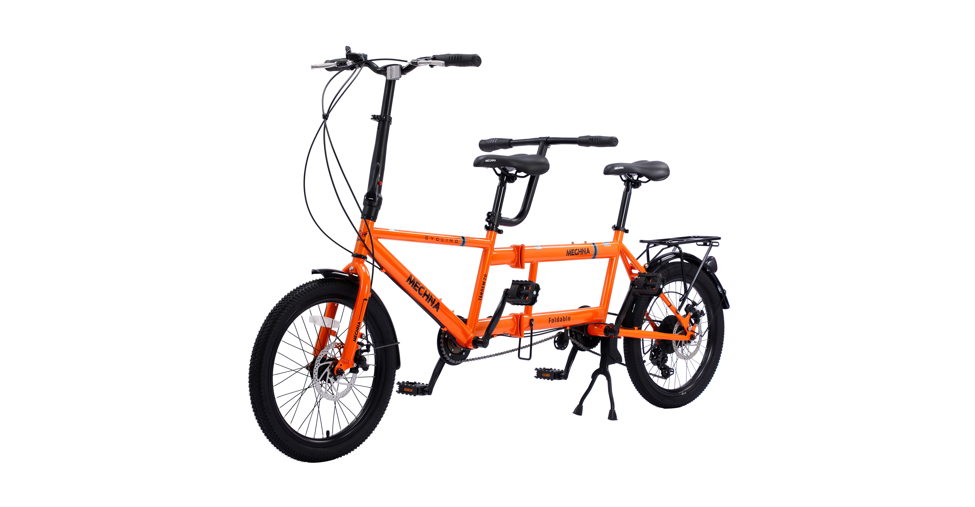 Streamdale Furniture Tandem bike, 20inch wheels, 2-seater, shimano 7speed, foldable tandem adult beach cruiser