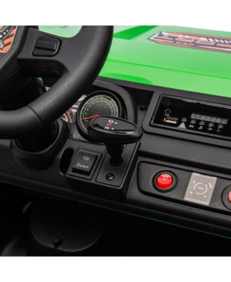 24V XXXL Kids Ride On UTV W/Parents Remote Control, Two-seater, Automatic tipping bucket, Rear wheel suspension, Slow start, Portable handle, Safety Belt, LED light, USB, MP3,Bluetooth, Horn for Kids