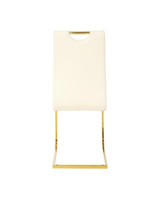 Modern PU dining chair Living room chair Upholstered chair, gold metal chair leg design, kitchen, living room, bedroom, dining room side chair (Set of 2)