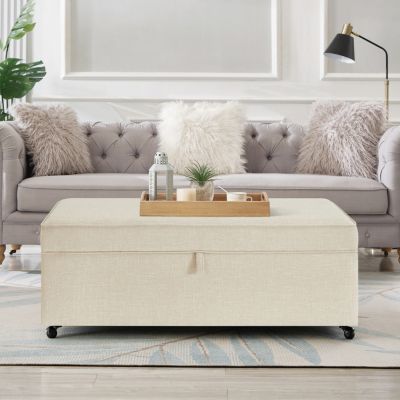 Streamdale Modular Storage Ottoman with Wheels and Large Storage