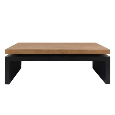 Wood 2-Tier Living Room Coffee Table
