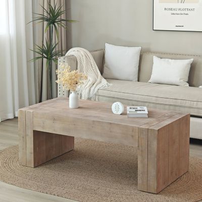 Rustic Wood Coffee & Tea Table