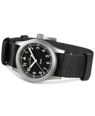 Women's Swiss Khaki Field Black Textile Strap Watch 33mm