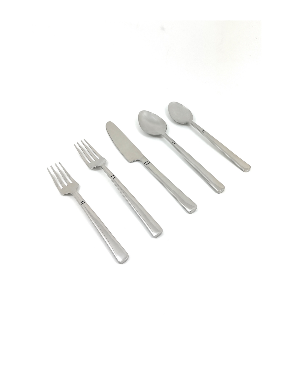 Vibhsa Double Dora 20-pc. Flatware Set, Serving For 4 In Silver Glossy Finish