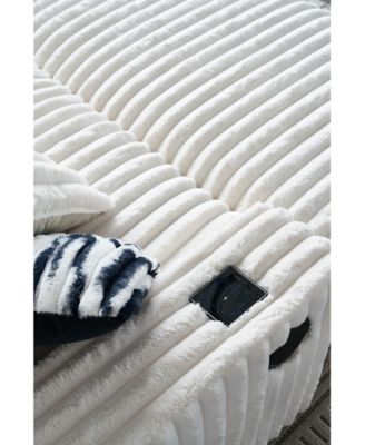 Square Arm Loveseat with Ottoman, Cup Holder, Charger, USB