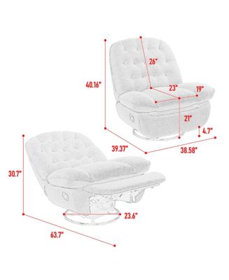 Recliner with 360 Swivel & Chenille Upholstery