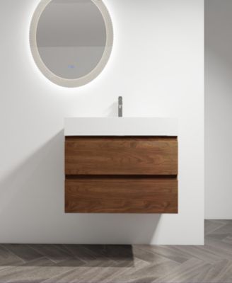 Streamdale Wall-Mount Vanity with Resin Sink and Drawers
