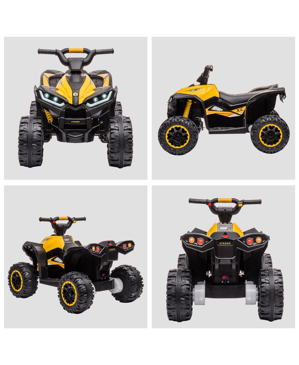 Streamdale Furniture 12V Kids Atv Quad Car with Forward & Backward Function, Four Wheeler for Kids with Wear-Resistant Wheels, Music, Electric Ride-on