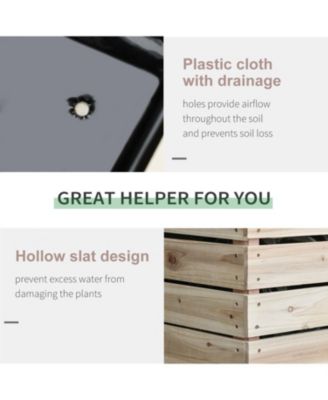 4PCS Raised Garden Bed, Wooden Elevated Planter Box Kit with Bed Liner, DIY Shape, for Flowers Vegetables