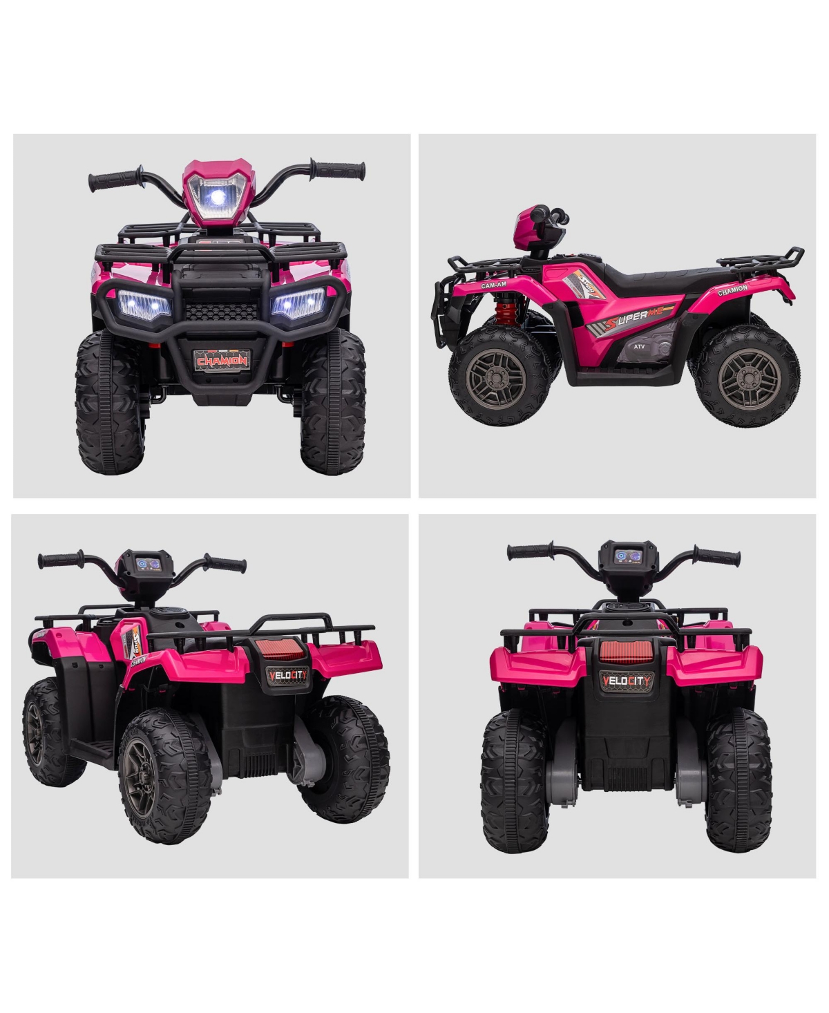 Streamdale Furniture 12V Kids Atv Battery-Operated with Aux Port & Usb, Kids 4 Wheeler with Tough Wear-Resistant Tread, Electric Four Wheeler Kids Rid