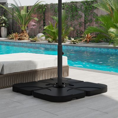 Outdoor Universal Cross Brace Stand for Small Offset Umbrella or Large Market Umbrella, Cross Umbrella Base for Patio Umbrella, Black