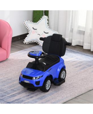 2 In 1 Push Cars for Toddlers Kid Ride on Push Car Stroller Sliding Car with Horn Music Light Function Secure Bar Ride on Toy for Boy Girl 1-3 Years Old Blue