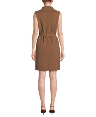 Women's Cotton Blend Short Sleeve Mock Neck Sweater Dress