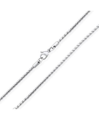 Bling Jewelry Thin Strong Simple Serpentine Chain Necklace Silver Tone Yellow Gold Plated Stainless Steel