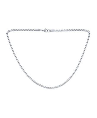 Masculine Venetian Box Chain Necklace Silver Tone Stainless Steel 3mm
