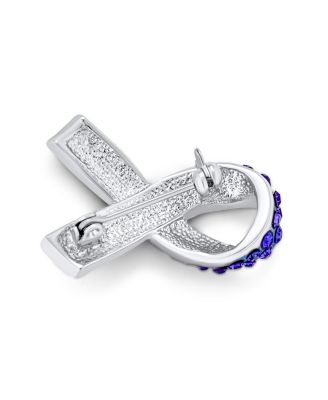 Cancer Awareness Brooch Pin Multi Color Crystal Enamel Support Symbol Jewelry