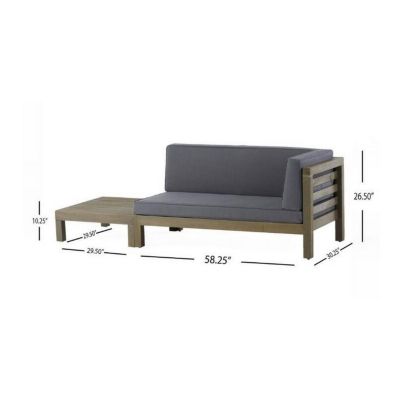 Streamdale Oana Right Corner Bench And Coffee Table, Dark Grey