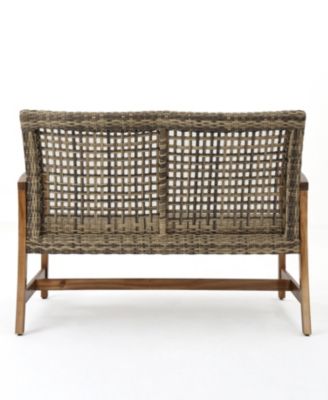 Streamdale Hampton Wood + Wicker Loveseat