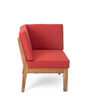 Acacia Wood Corner And Coffee Table Set: Classic Homey Style With Water-Resistant Cushions