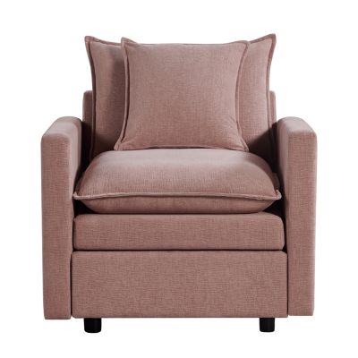 Chenille Fabric Comfy Deep Single Seat Sofa Upholstered Reading Armchair Living Room