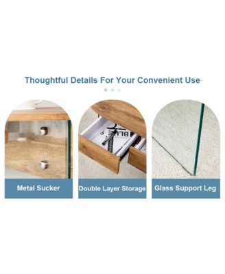  Chic Coffee Table with Drawers and Tempered Glass