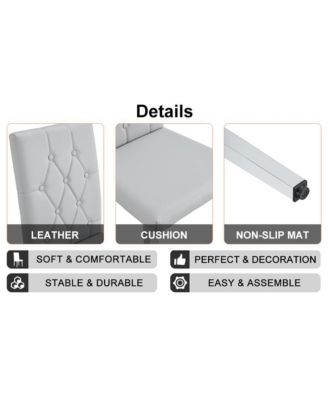 Table and chair set, modern dining table, tempered glass tabletop and silver-colored leg table, soft and comfortable dining chair, perfect for dinner, meetings, home and office decor