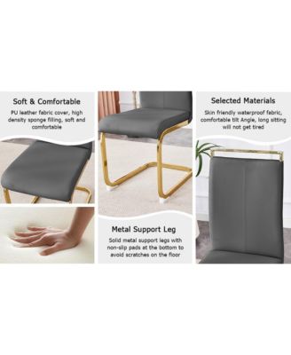 Table and chair set.Modern rectangular dining table with black textured stickers glass tabletop and gold plated metal legs.Paired with 4 comfortable chairs with PU seats and golden metal legs.