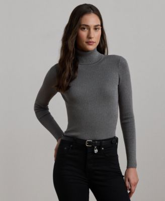 Lauren Ralph Lauren - Metallic Ribbed Turtleneck Sweater