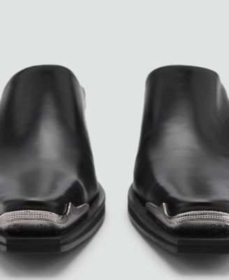 MANGO Women's Metallic Toe Leather Shoes