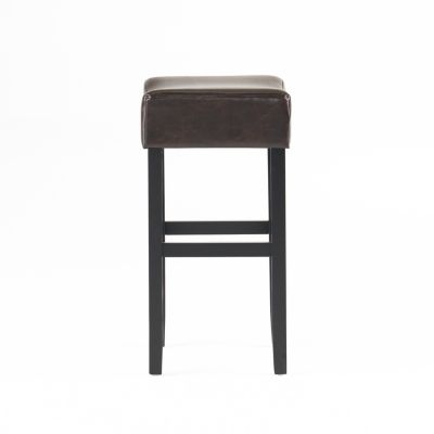 Streamdale 30-Inch Bonded Leather Backless Bar Stool (Set Of 2), Brown