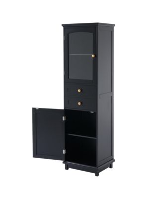 Streamdale 63" Bathroom Cabinet with Glass Doors and Shelves