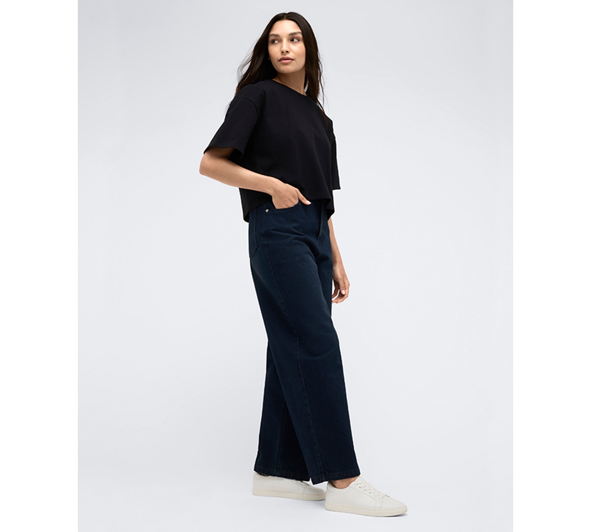 KENNETH COLE WOMEN'S HEAVYWEIGHT COTTON JERSEY LOGO T-SHIRT 